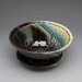 Fern Green, Blue and Dark Brown Small Colander (Berry Bowl)