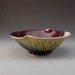 Wavy Bowl Handmade Porcelain Pottery Eggplant Purple and Fern Green by Mark Hudak