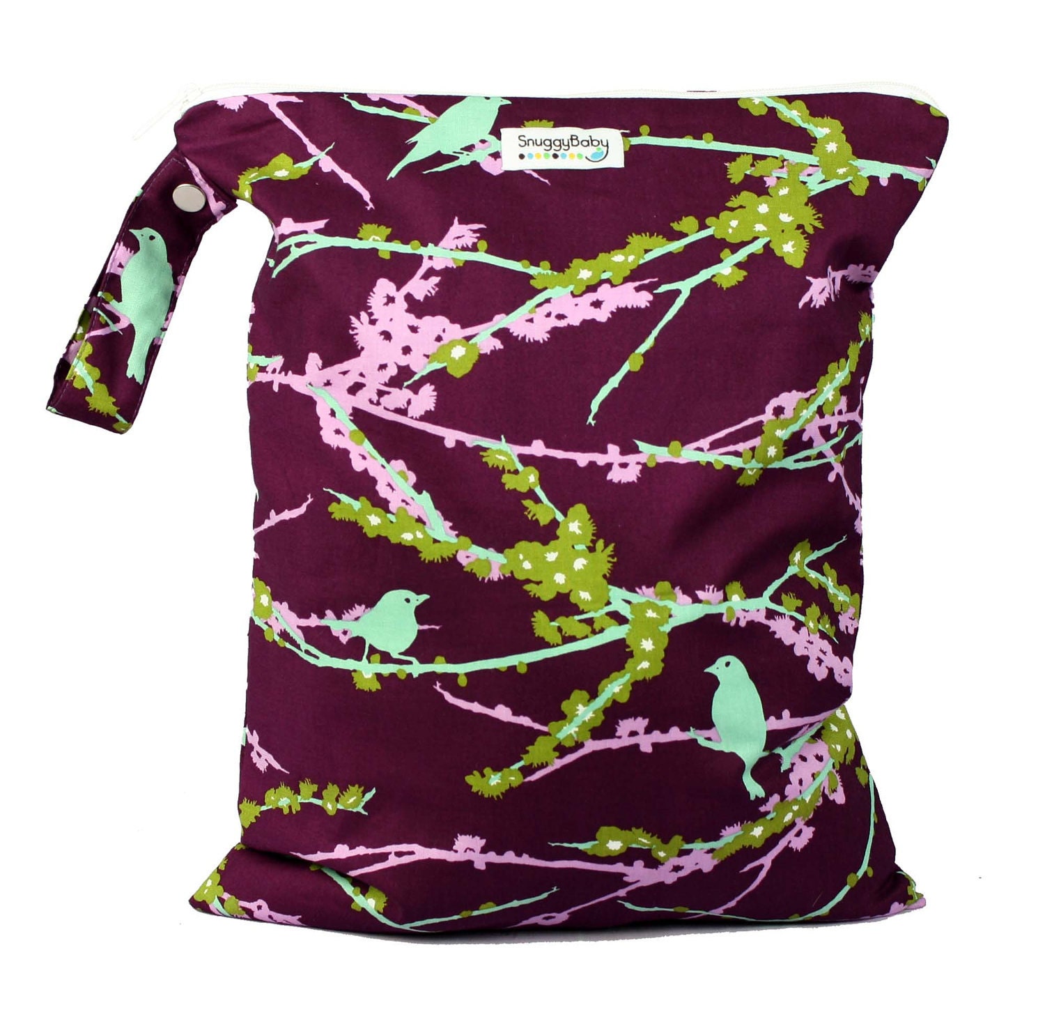 LARGE Wet Bag with Zipper and Waterproof Lining Sparrow