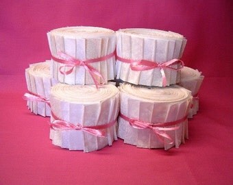 White Jelly Roll Quilt fabric strips by SEW FUN QUILTS