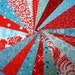 Red and Aqua Quilt Charm Squares - Die Cut Cotton Fabric Squares by SEW FUN QUILTS