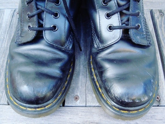 Original Doc Martens 14 hole Combat Boots Black Leather size