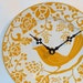 Goldenrod Flora and Fowl Ceramic Plate Wall Clock No. 620 (8-1/4 inches)