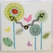 6 Inch Tile Wall Clock, Chartreuse Teal Turquoise, Whimsical Flower Clock, Nursery Clock, Ceramic Tile Clock, Housewares, Home Decor No. 582