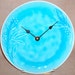 8 Inch Wall Clock - Turquoise Crackle Glazed Ceramic Plate Clock - Turquoise Home Decor - No. 859 (8 inches)