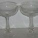 2 Hollow Stem Champagne Glasses Panel Cut