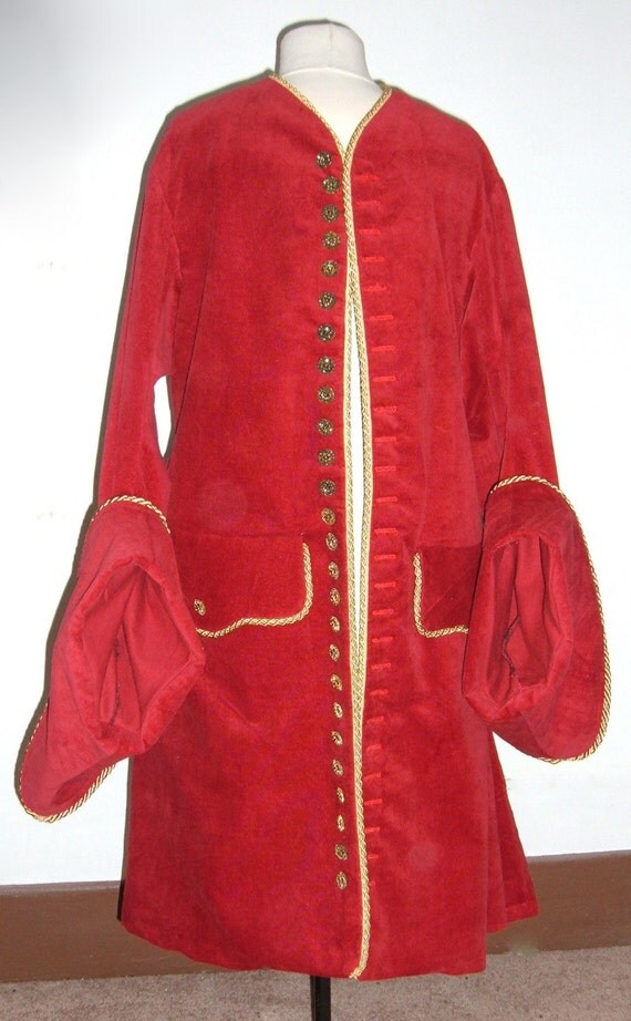 Custom Made Men's Costume Pirate Captain Hook Coat