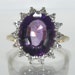 Vintage Amethyst Diamond Cocktail Ring - 0.42 Carats Diamond Total Weight
