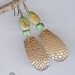 SALE - Turquoise Copper Earrings with Crocodile Texture - Handmade Copper Jewelry - Earthy Rustic Jewelry - Sale Jewelry