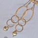 Dangle Earrings, Antiqued Copper Link Earrings with Gold Pearls, Earthy Organic Rustic Handmade Jewelry, Pearl Earrings