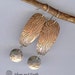 Modern Mixed Metal Earrings w- Textured Copper & Hammered Sterling Silver, Artisan Metalwork Earrings, Modern Minimalist Trendy Jewelry