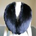Fox Fur Collar / Black 1980s / Large Fox Collar Reserved for Candice