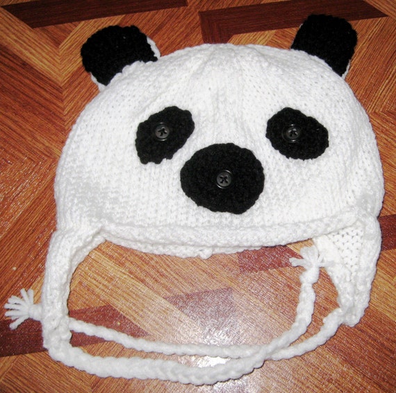 knitted panda bear