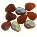 Vintage German Matte Sanded Golden Topaz Semi AB Dimpled Baroque Glass Bead Lot