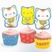 Lucky Cat cupcake set PDF templates