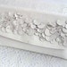 Wedding Bridal Clutch bag with wrist strap in white leather with bead embellishment. Something Old, something new, something borrowed...