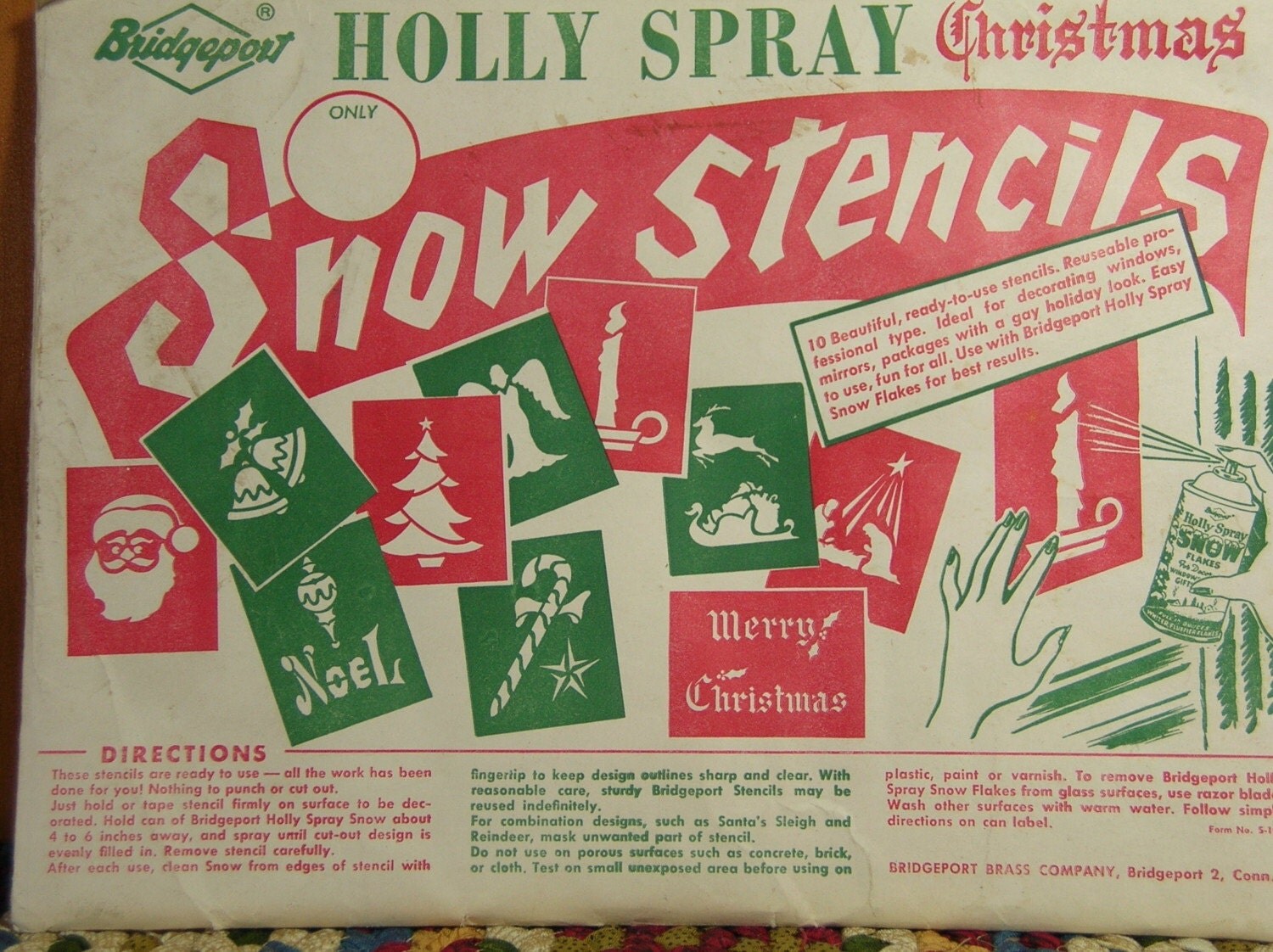 Vintage Christmas Window Stencils Dead Stock