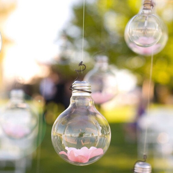 re purposed light bulb with flower hanging wedding re purposed light bulb with flower hanging wedding