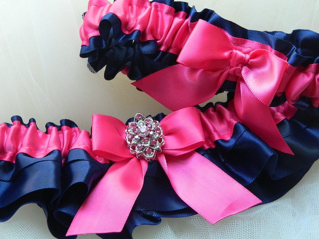 Navy Blue Hot Pink Wedding 31