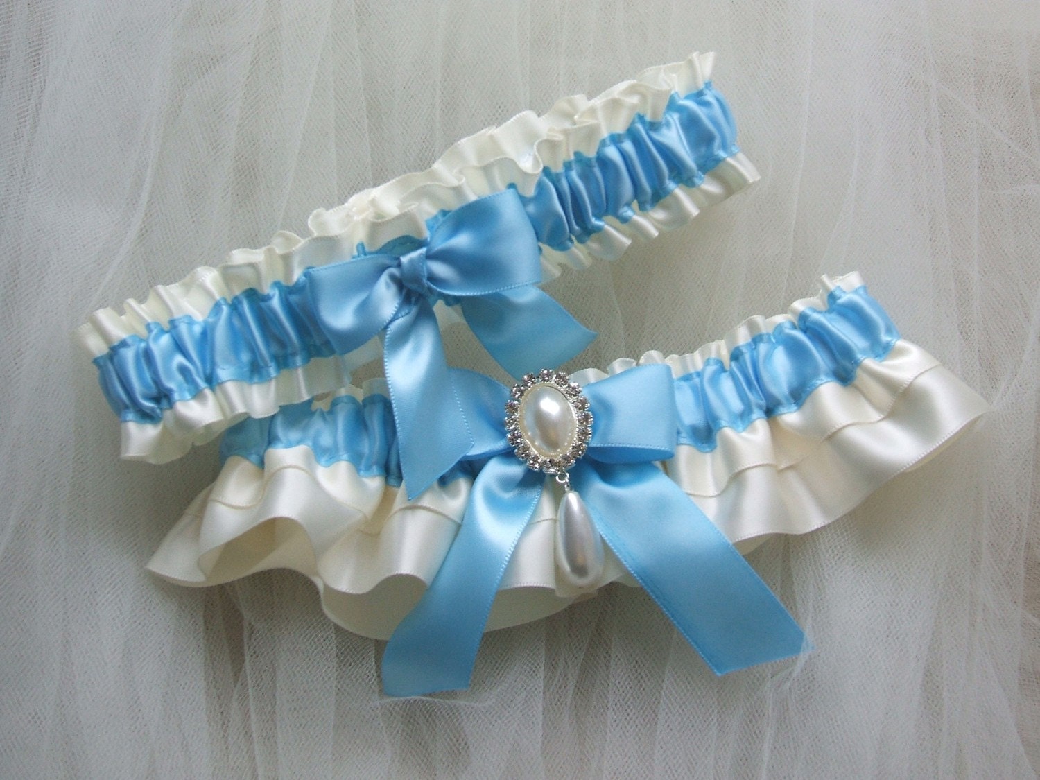 Bridal Garter Set Light Blue Wedding GarterBlue By PerfectGarter   Il Fullxfull.324197746 