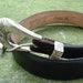 Vintage Justin Black Leather and Silvertone Belt 32 Inches Southwest Old West Noir