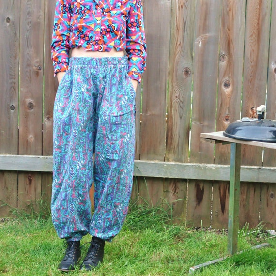 Vintage 1980s Muscle Pants TEAL Radness Harem Mc by drowsySwords