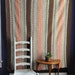 Vintage Crocheted Throw Afghan Blanket in Peach Brown and White