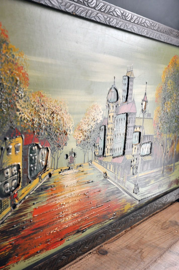 RESERVED Vintage 1960s Wall ART Light Up City Scene ASHBROOK