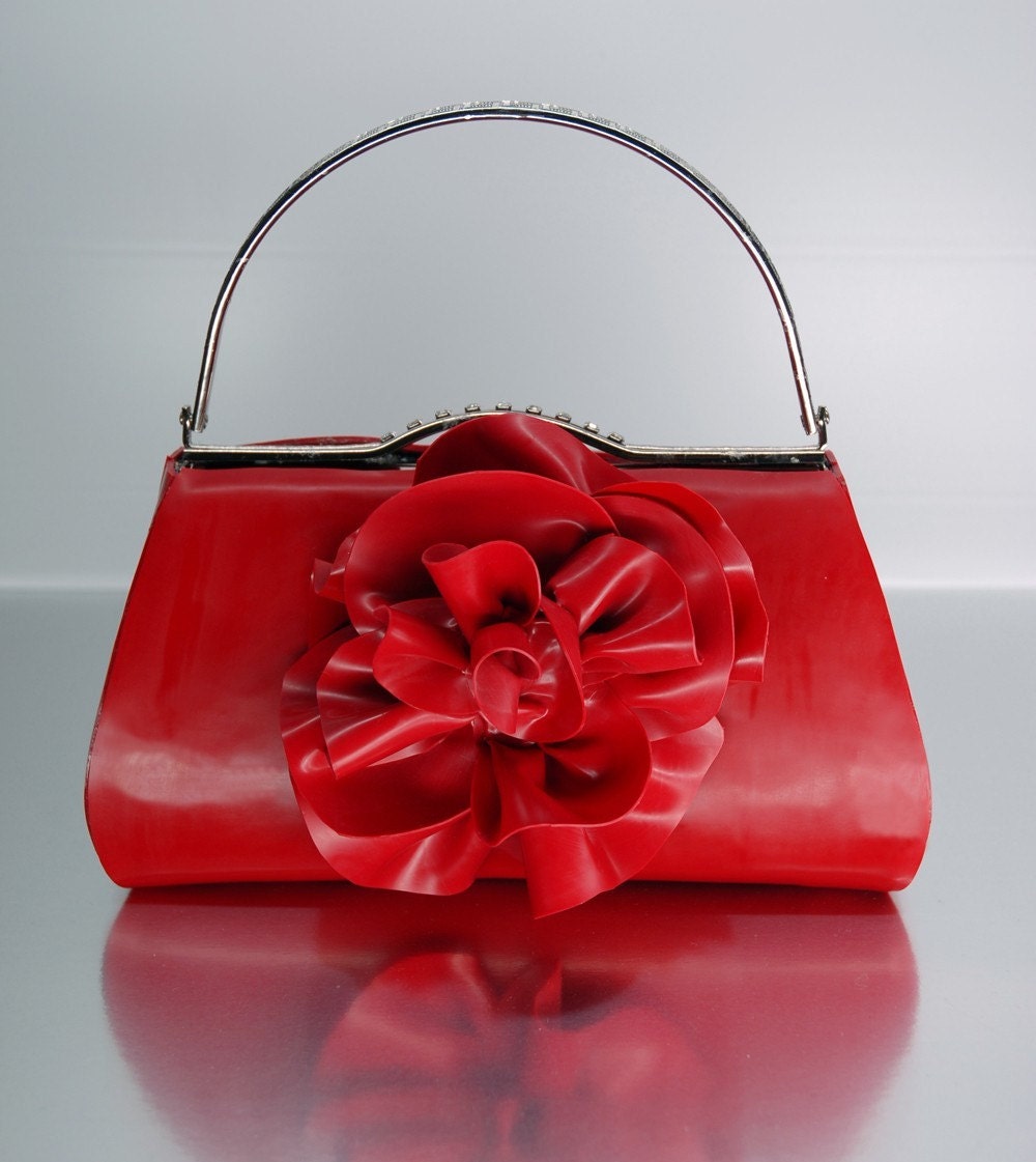 Red Rose Latex Handbag by OohLaLatex on Etsy