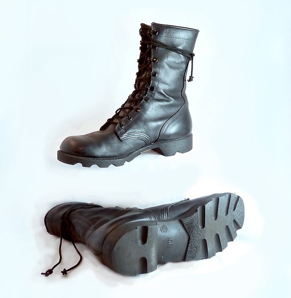 GI Combat Jump Boots Mens 10R All Leather Black Paratrooper