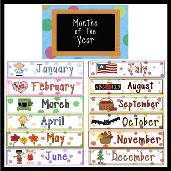 MONTHS of Year and DAYS of Week Posters PDF by MeandMarieLearning