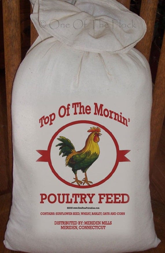 Feed Sack Flour Sack Bag Prim Decor Rooster Sack Country