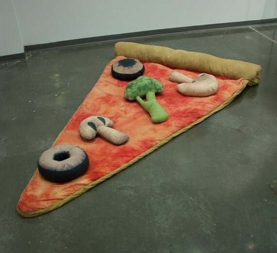 Slice of Pizza Sleeping Bag w/ Veggie Pillows