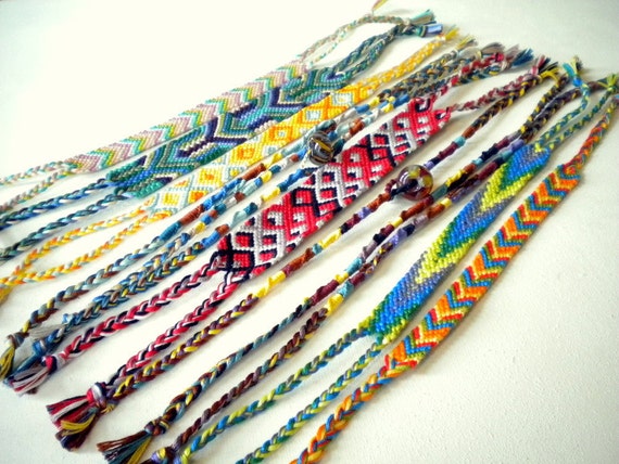 Chevrons and Vertical Stripes Friendship Bracelet Ocean