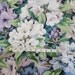 Reserved for Marianne Vintage floral fabric: amethyst lily, lavender, daylily, spring green, Jay Yang, 1980, 1 yard, 30 yards available