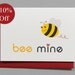HOLIDAY SALE -- 10% OFF Bee Mine Valentine's/Wedding/Anniversary/Engagement 4-Bar Folded Card