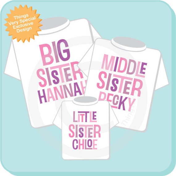 Big Sister Middle Sister Little Sister Outfits t-Shirt or