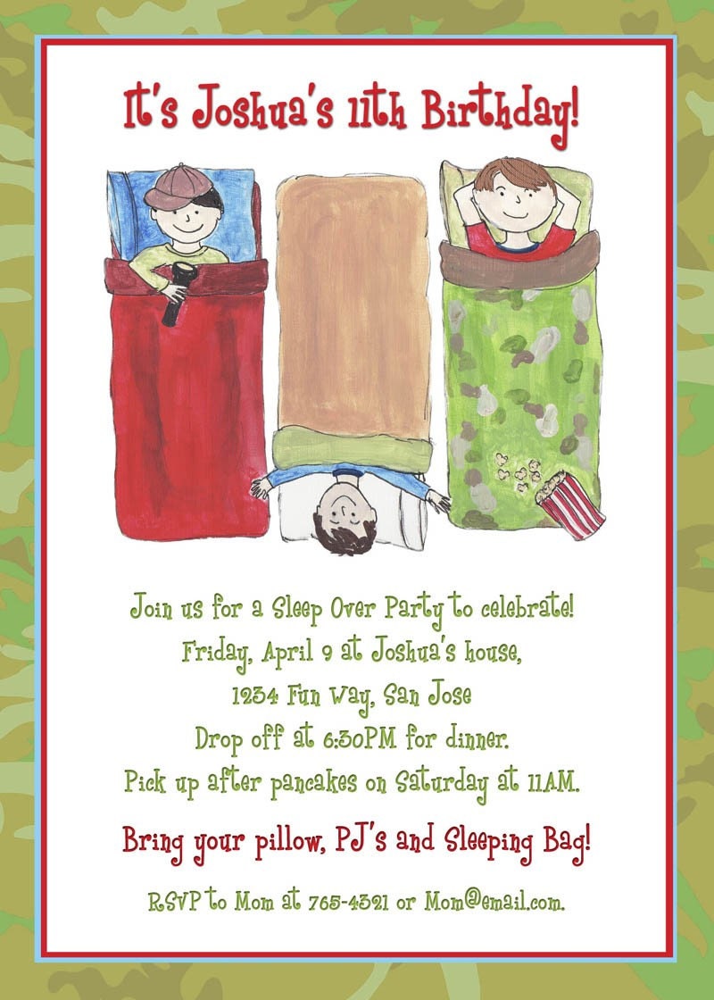 Boys Slumber Party Invitations 10