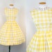 R E S E R V E D 1950s 1960s Dress - LITTLE DARLIN Vintage 50s 60s Yellow Cotton Gingham Garden Party Sundress s