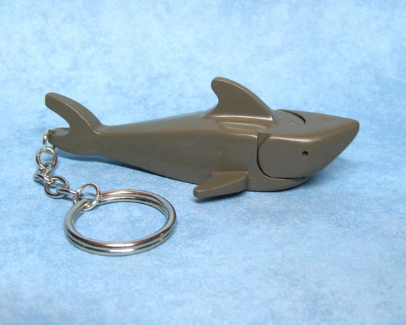 Gray Shark Keychain made from Genuine Lego Shark