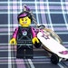 Skater Girl Keychain - made from Series 6 Intergalactic Girl LEGO (r) Minifigure