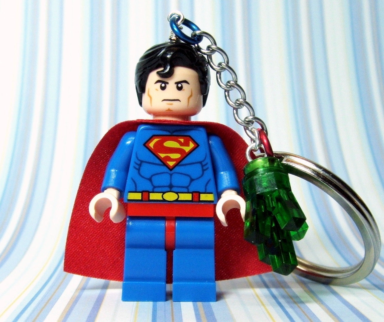 superman lego keychain light