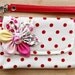 Red Polka Dot Wristlet Purse for cell phone coin iphone blackberry - SALE Buy 3 Get 1 FREE