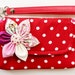 Red Polka Dot Wristlet Purse for cell phone coin iphone blackberry - SALE Buy 3 Get 1 FREE