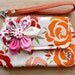 Orange Rose Wristlet Purse for Mobile phone coins iphone - SALE Buy 3 Get 1 FREE