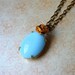 Sweet Bella Rose - Necklace - Vintage Opaque Glass Pendant - Brass Vintage Rose Charm - Keepsake Jewelry