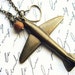 The Pilot's Wife - Necklace - Antiqued Brass Airplane Pendant Drop Charm With Heart