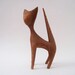 Danish Modern Wooden Cat Figure Svensk