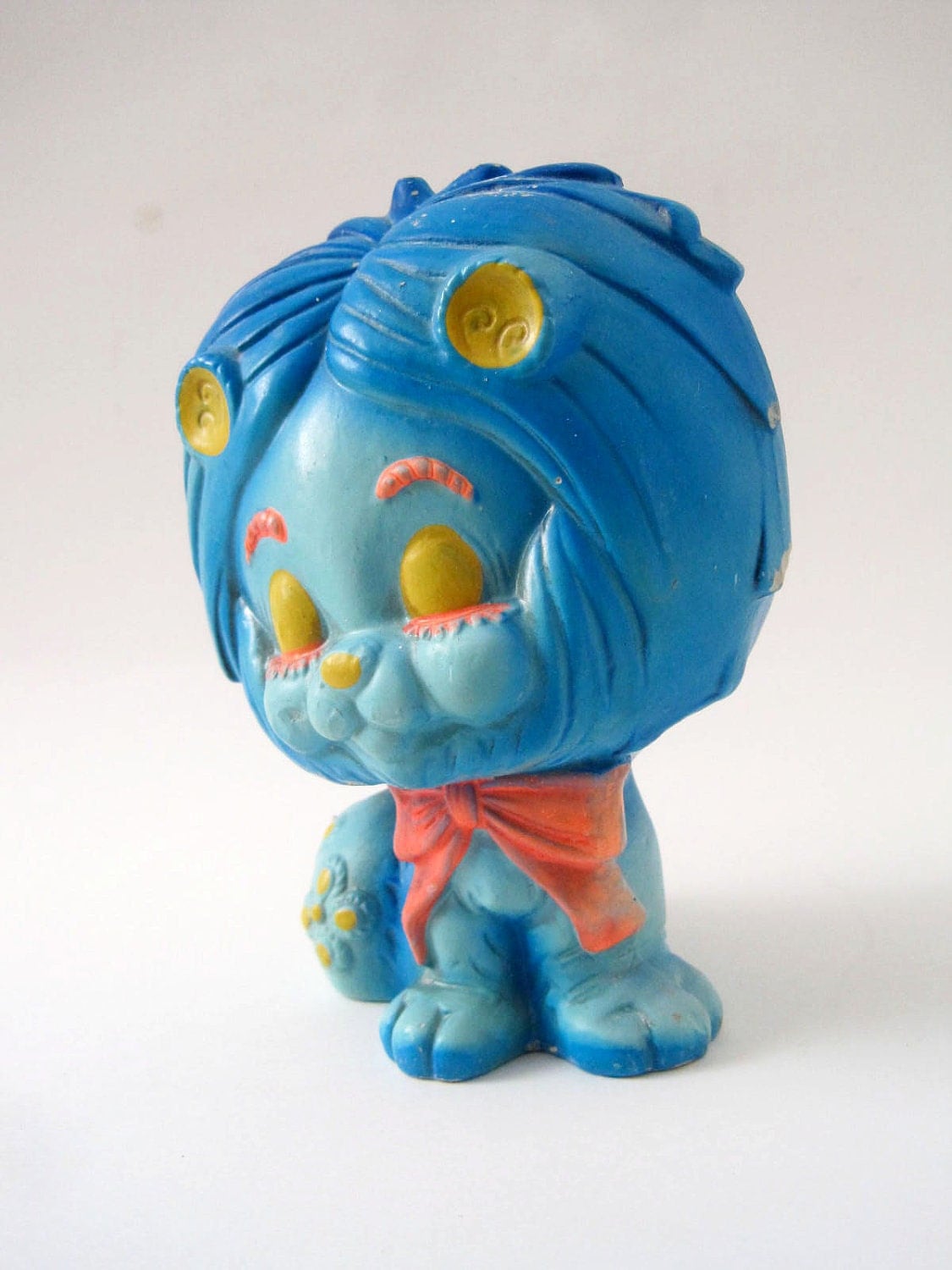 Vintage 60s Mod Ceramic Lion Piggy Bank Japan Psychedelic