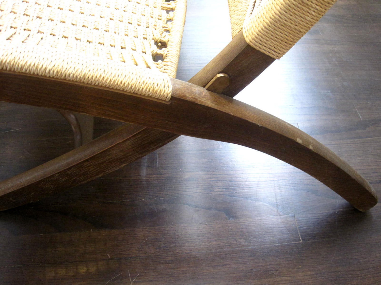 Mid Century Danish Modern Wegner Inspired Rope Lounge Chair